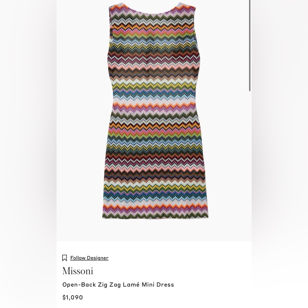 Missoni’s Open-Back Zig Zag Lamé Mini Dress